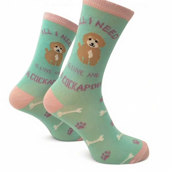 All I Need is Love and a Cockapoo Socks - Size 4 - 8