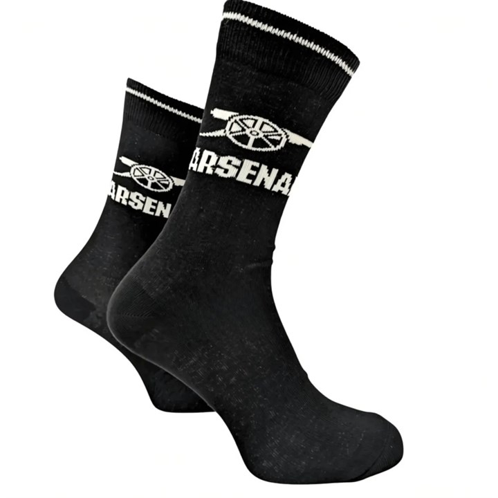 Arsenal FC Cannon Black & White Socks - Size 7 - 11