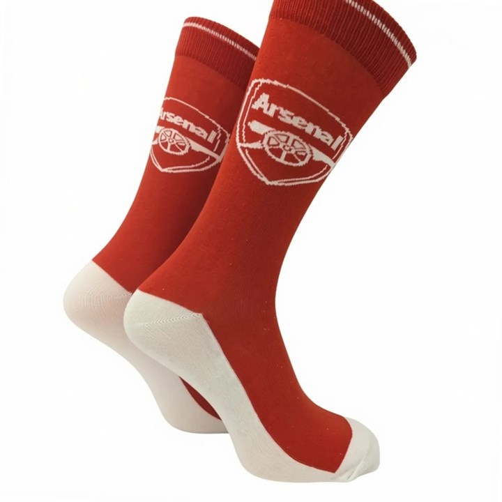 Arsenal FC Crest Red & White Socks - Size 7 - 11