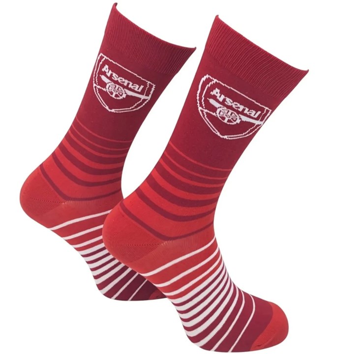 Arsenal FC Crest and Stripes Socks - Size 7 - 11