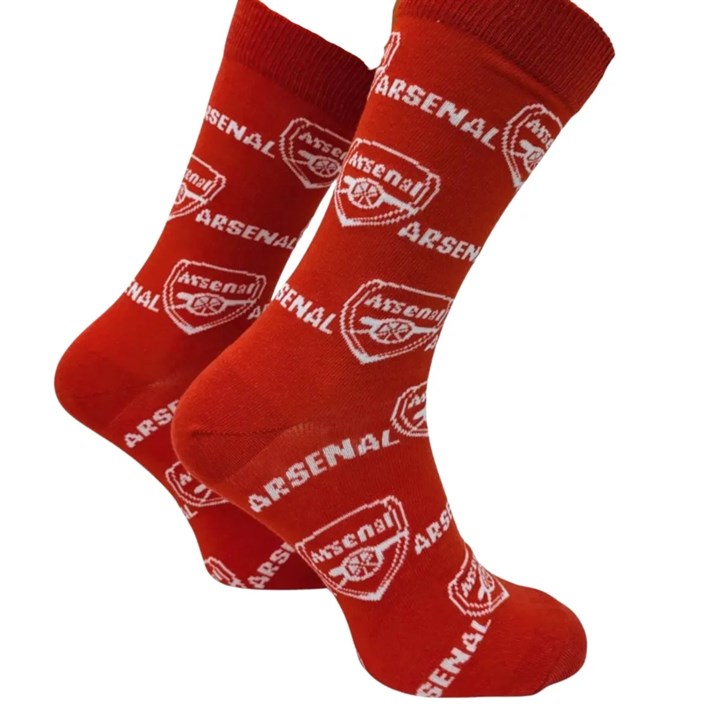 Arsenal FC Print Red Socks - Size 7 - 11