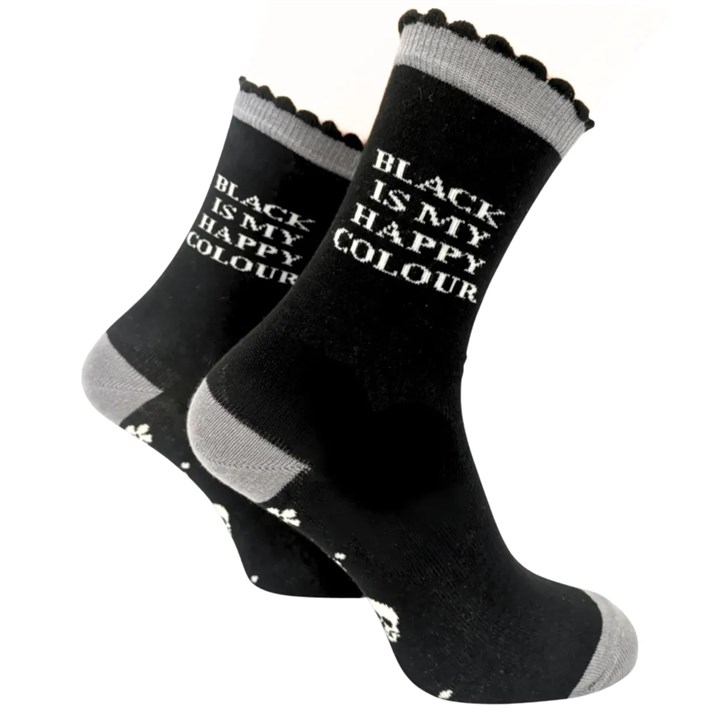 Black is my Happy Colour Socks - Size 4 - 8