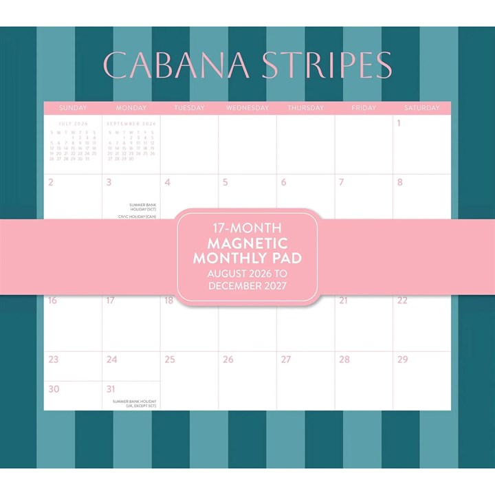 Cabana Stripes Magnetic Monthly Pad 2026 - 2027