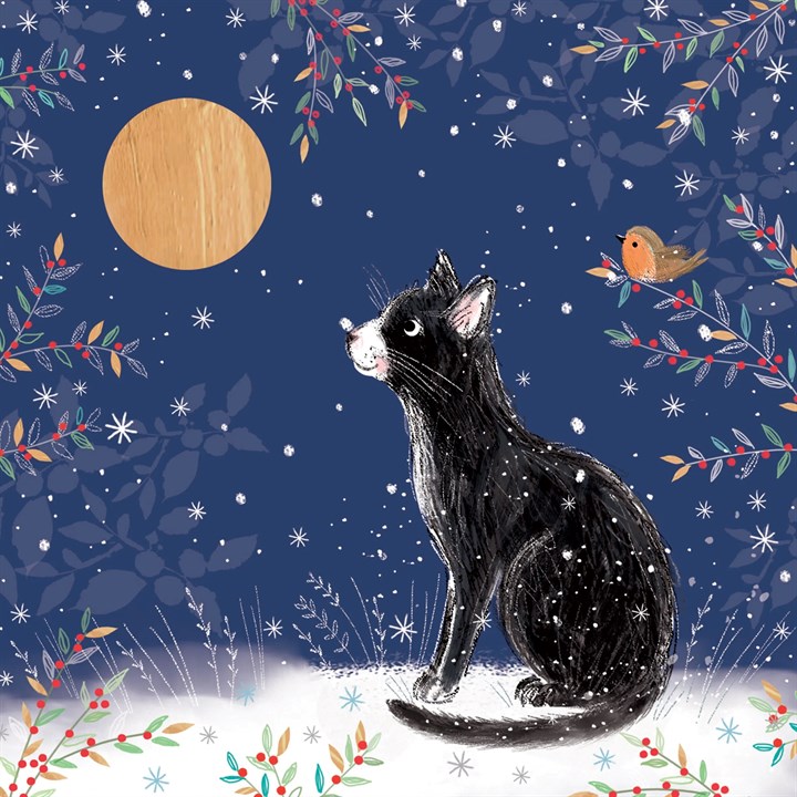 Festive Cat Moon Gazing