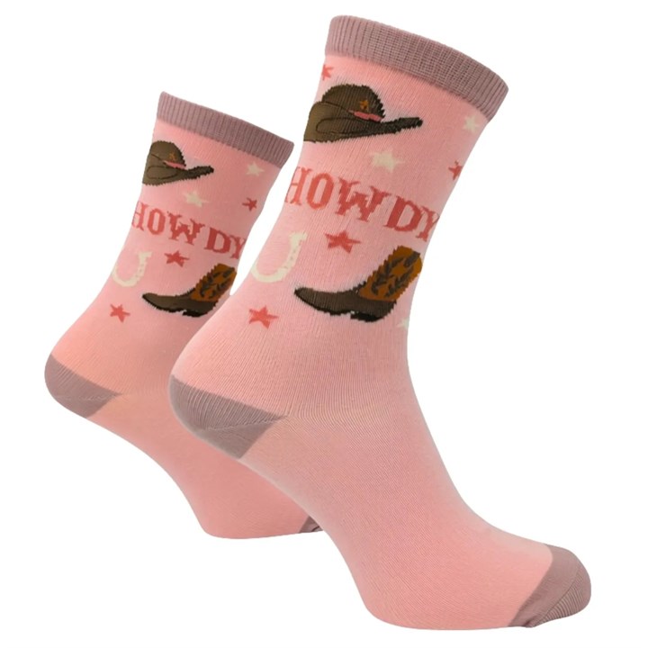 Howdy Cowgirl Socks - Size 4 - 8