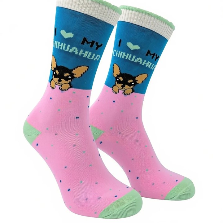 I Heart My Chihuahua Socks - Size 4 - 8