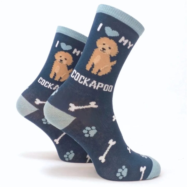 I Heart My Cockapoo Socks - Size 4 - 8