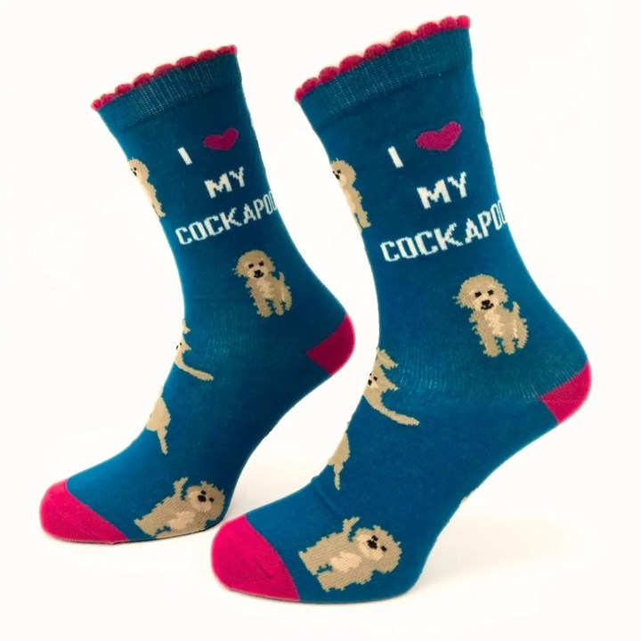 I Heart My Cockapoo Socks - Size 4 - 8