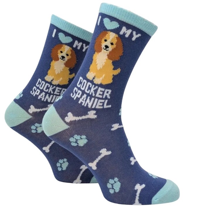 I Heart My Cocker Spaniel Socks - Size 4 - 8