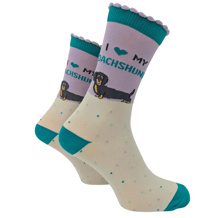 I Heart My Dachshund Socks - Size 4 - 8