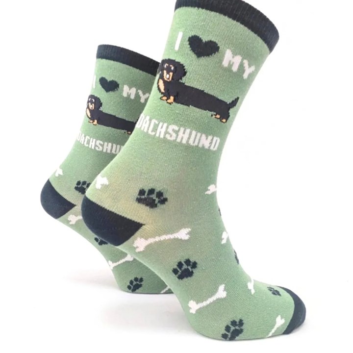I Heart My Dachshund Socks - Size 4 - 8