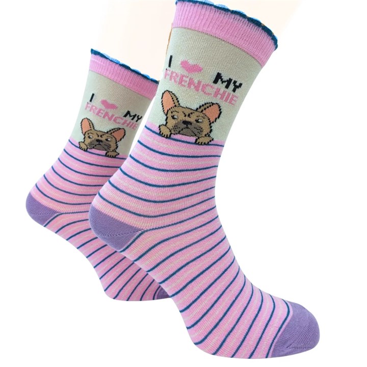 I Heart My Frenchie Socks - Size 4 - 8