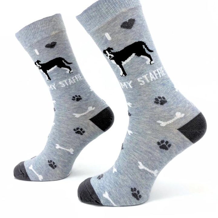 I Heart My Staffie Socks - Size 7 - 11