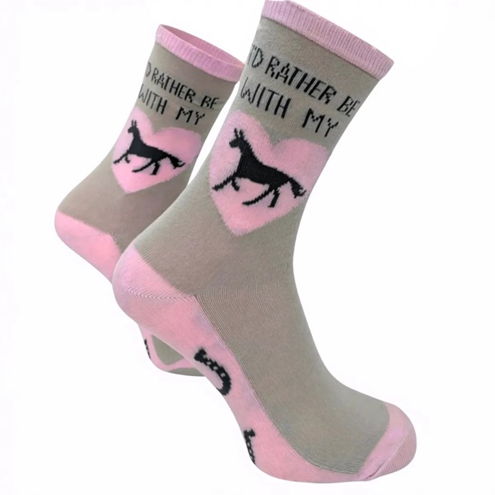 I'd Rather Be with My Horse Socks - Size 4 - 8