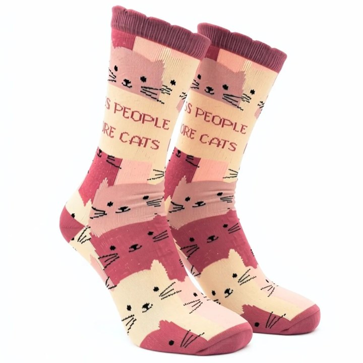 Less People More Cats Socks - Size 4 - 8