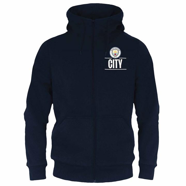 Manchester City FC Adult Navy Zip Hoodie Large