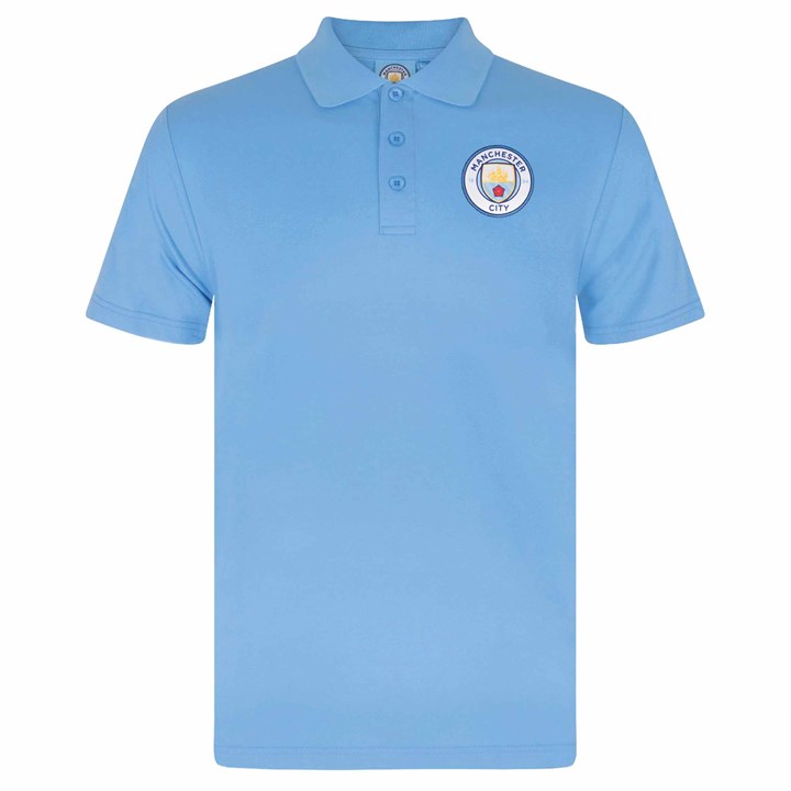 Manchester City FC Adult Sky Blue Polo Shirt Extra Large