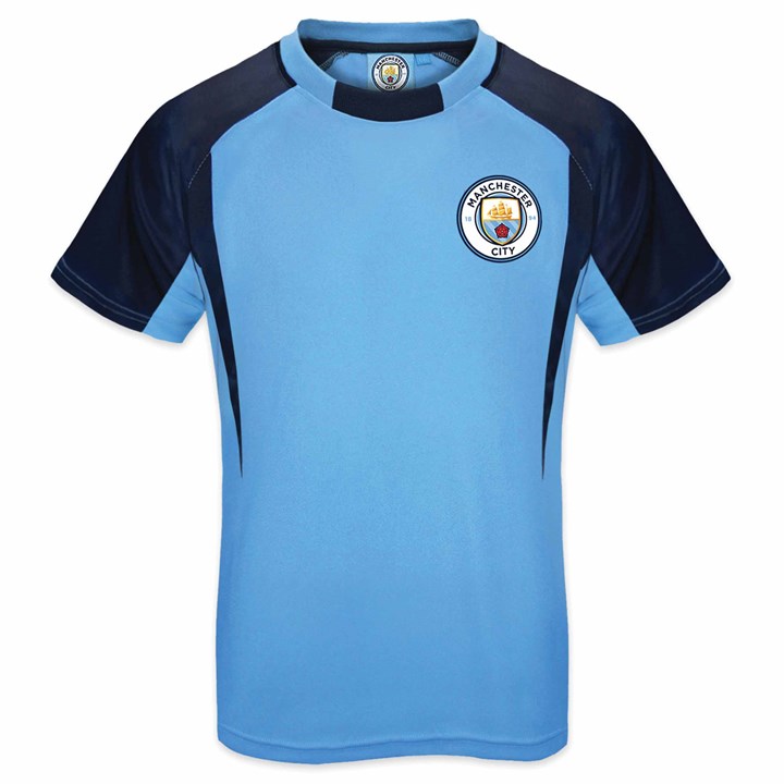 Manchester City FC Kids Blue Crest T-Shirt 6 - 7 Years