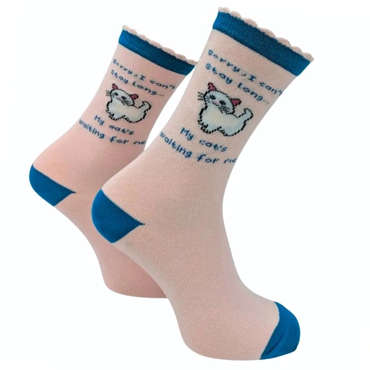 My Cat's Waiting for Me Socks - Size 4 - 8