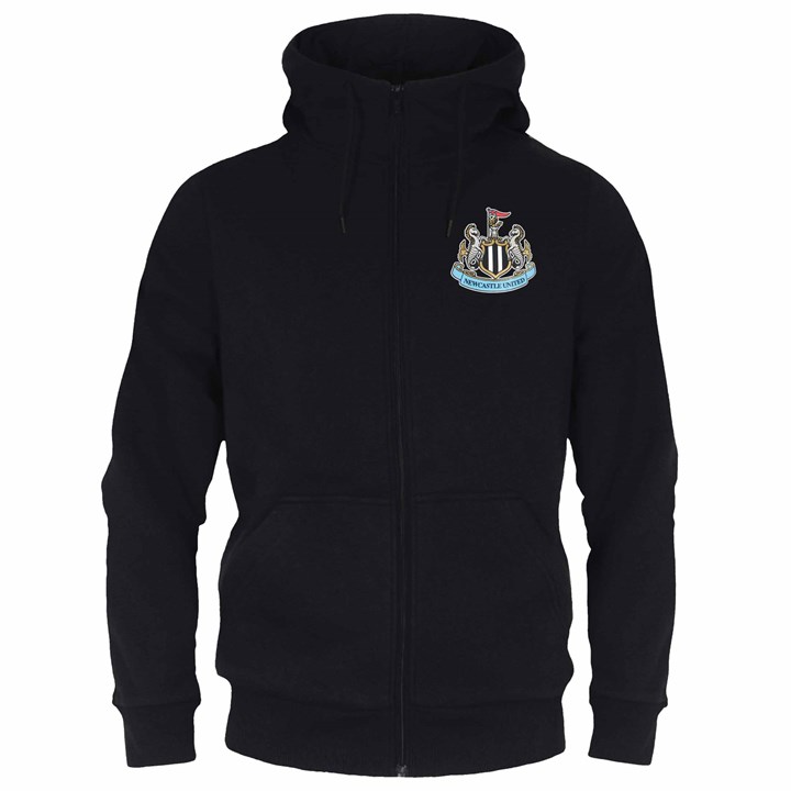 Newcastle United FC Adult Black Zip Hoodie S