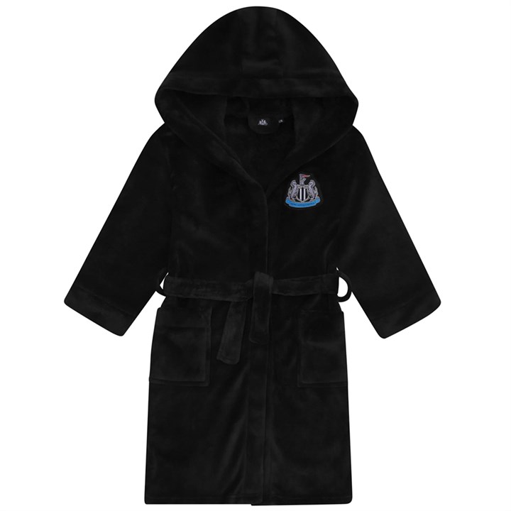 Newcastle United FC Kids Black Hooded Dressing Gown 9 - 10 Years