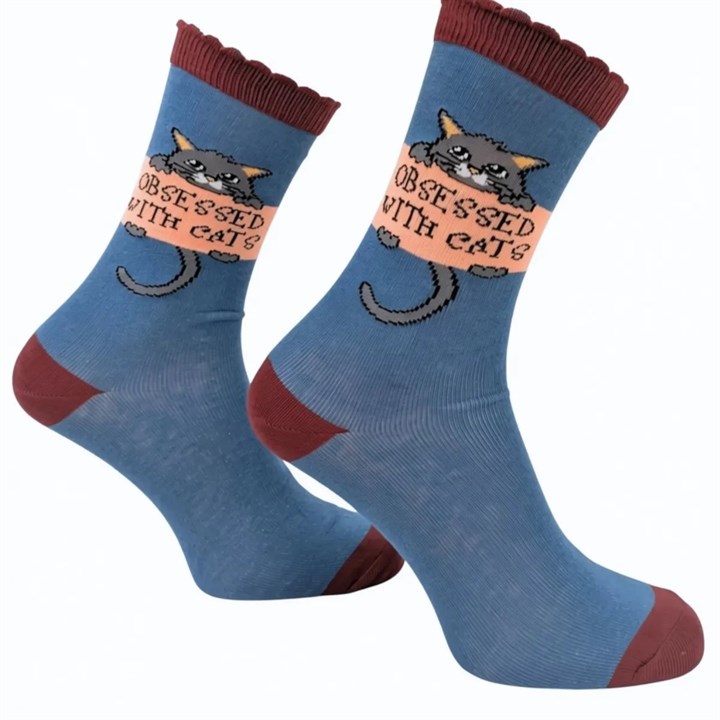 Obsessed with Cats Socks - Size 4 - 8