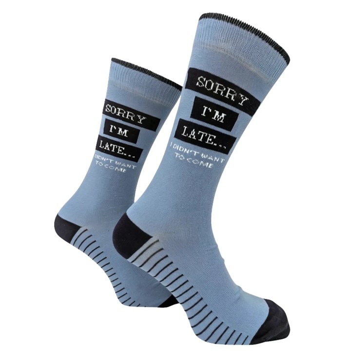 Sorry I'm Late Socks - Size 7 - 11