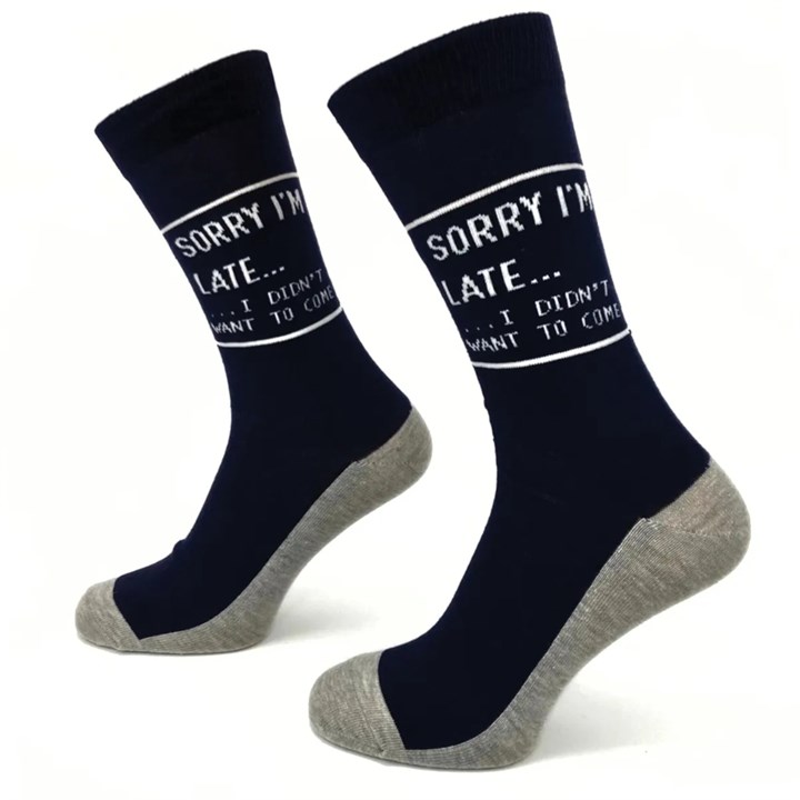 Sorry Im Late Socks - Size 7 - 11