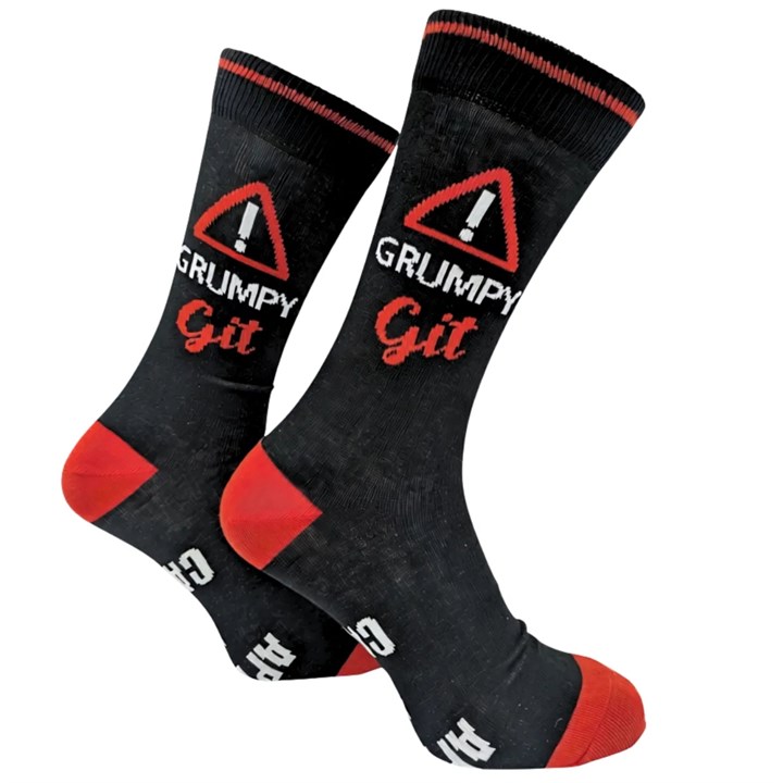 Warning Grumpy Git Socks - Size 7 - 11