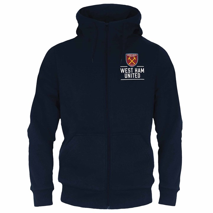 West Ham United FC Adult Navy Zip Hoodie Medium
