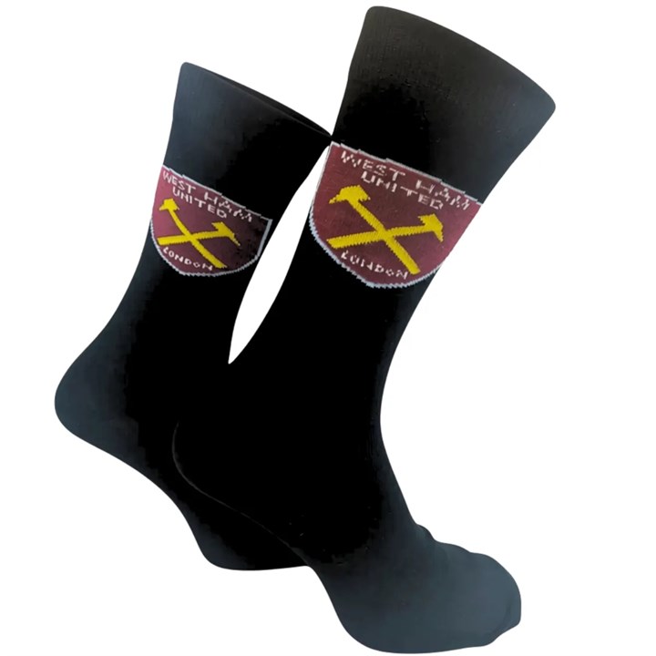 West Ham United FC Black Crest Socks - Size 7 - 11