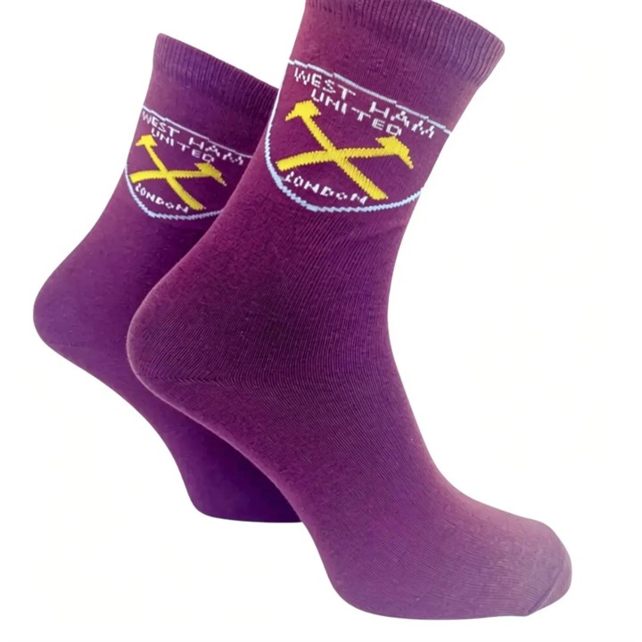 West Ham United FC Claret Crest Socks - Size 4 - 6