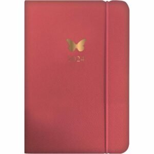 Butterfly Leatherette A7 Diary 2024