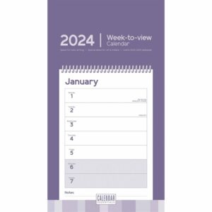 Essential Week-To-View Short Slim Calendar 2024