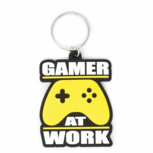 Gamer At Work Rubber Keyring