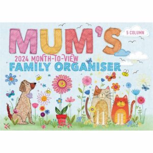 Mum's Fabric & Buttons A4 Family Organiser 2024