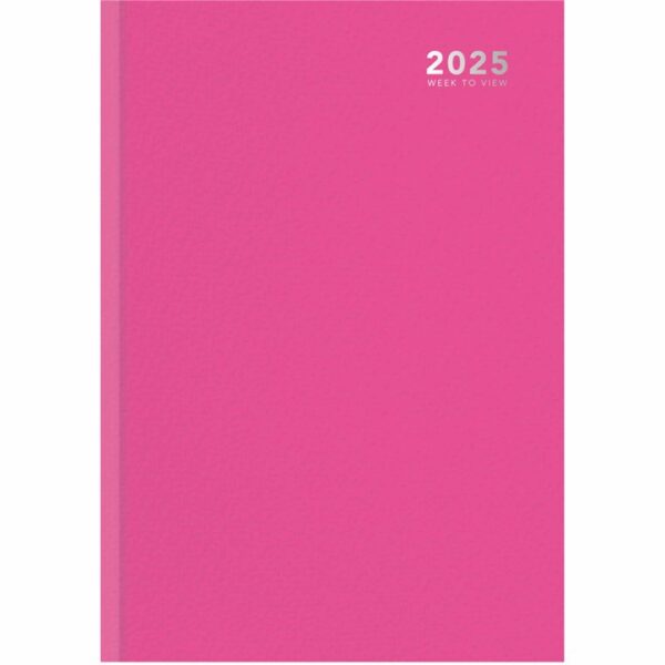 Pastel Pink Hardback Day To View A5 Diary 2025