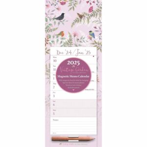 Vintage Garden Magnetic Slim Calendar 2025