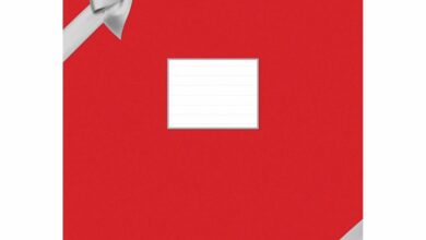 Red with Silver Bow A3 Calendar Gift Wrap Envelope
