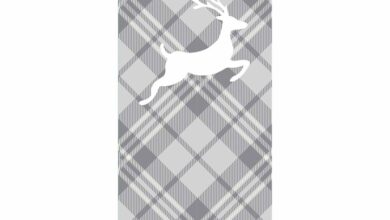 Grey Tartan Reindeer Slim Calendar Gift Wrap Envelope