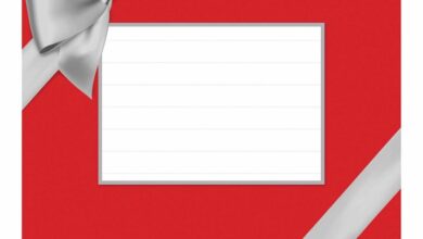 Red with Silver Bow Easel Desk Calendar Gift Wrap Envelope