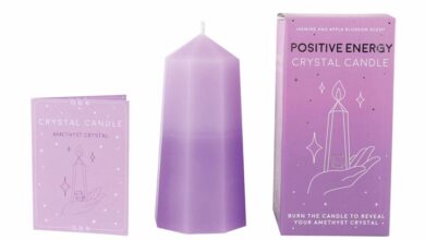 Amethyst Positive Energy Crystal Candle