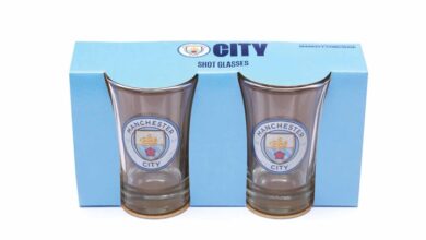 Manchester City FC 2 Pack Shot Glasses