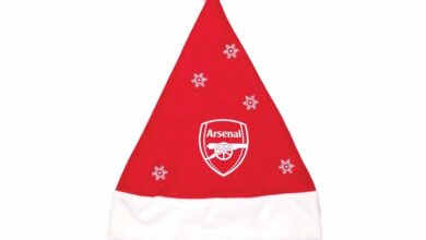 Arsenal FC Snowflake Santa Hat