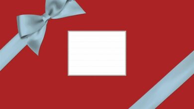 Red with Silver Bow A4 Calendar Gift Wrap Envelope