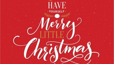 Red Merry Little Christmas Mini Calendar Gift Wrap Envelope