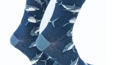 Shark Pattern Socks - Size 7 - 11