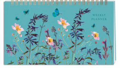 Watercolour Floral Butterflies Weekly Planner