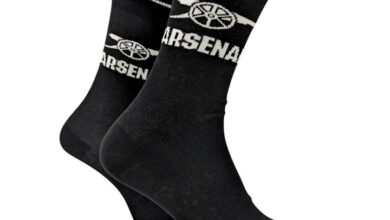 Arsenal FC Cannon Black & White Socks - Size 7 - 11