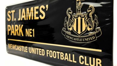Newcastle United FC Black Street Sign